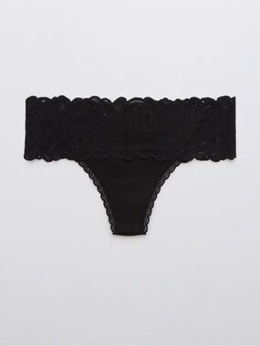 NWT Aerie Waffle Holiday Best Lace Thong Underwear